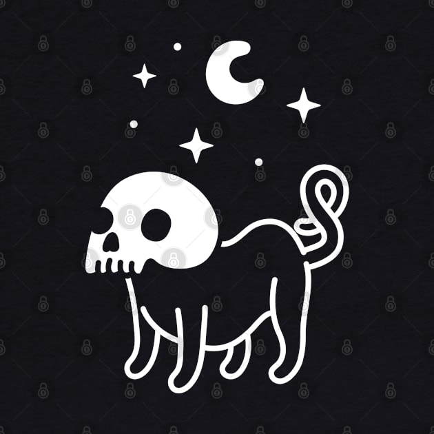 Skull Cat Night by Strymon Art